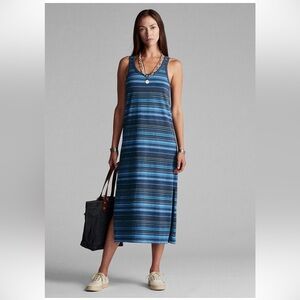 Double RL Striped Blue and Black Tank Dress